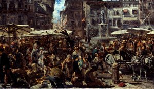 维罗纳广场dErbe广场，1884年 作者 阿道夫门泽尔