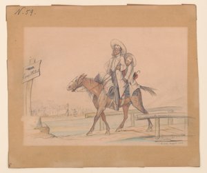 Henry Von Trebra和Louis V. Trebra从他们位于伊利诺伊州麦迪逊的农场抵达印第安纳州的莫顿营。 作者 阿道夫·梅茨纳（Adolph Metzner）