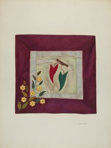 嵌花盖毯细节，1941年。