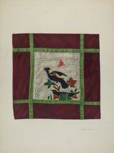 嵌花盖毯细节，1941年。