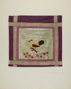 嵌花盖毯细节，1941年。