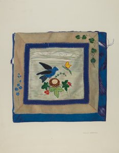 蓝鸟的盖毯细节，约1941年。