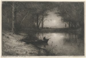 船上的渔夫(Pêcheur en Canot, au bord d
