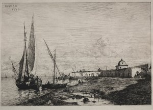 圣雷莫的港口，1878年。 作者 阿道夫·阿皮安