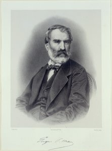 作家Eugène Pelletan 1813-1884的肖像。 作者 阿道夫·吉永