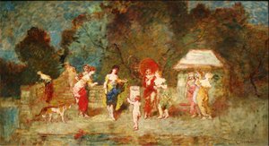 公园里的风景II，约1870年 作者 阿道夫·约瑟夫·托马斯·蒙蒂切利