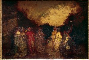 黄昏时分在公园散步 阿道夫·蒙蒂塞利 (Adolphe Monticelli) (1824-1886) 19 世纪的绘画。 0,46 X 0,64 m 巴黎，卢浮宫 作者 阿道夫·约瑟夫·托马斯·蒙蒂切利