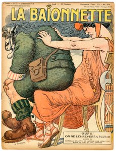 La Baionnette》的封面，色彩讽刺。 作者 阿道夫·莱昂·威莱特