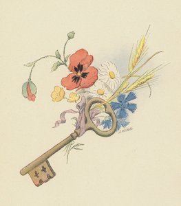 钥匙和鲜花（彩色石版画） 作者 阿道夫·莱昂·威莱特
