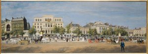 Vue générale des théâtres du boulevard du Temple en 1862，1862 年（布面油画） 作者 阿道夫·武术·波蒙特