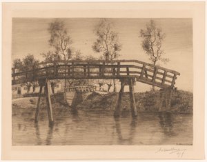 桥 桥梁（II）（物体上的标题） 作者 Adolphe PH J. van Weezel Errens（艺术家签名）