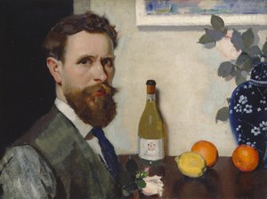 自画像，c.1917（布面油画） 作者 阿道夫·瓦莱特（Adolphe Valette）