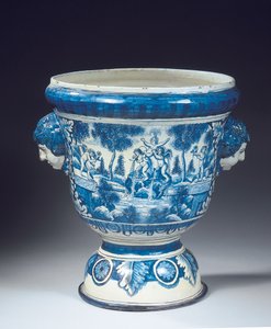 巴洛克风格的大型代尔夫特蓝白神话花园garden，约1700年（陶瓷） 作者 阿德里安（fl.1868 d.1701）（attr.to）考克斯（Kocks）