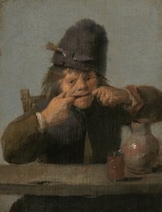 青年人做鬼脸