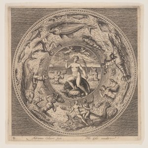 加拉蒂亚，选自一套盘子设计图（Fonds de Coupe） 作者 阿德里亚恩·科拉特