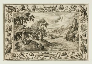 帕特莫斯的圣约翰，选自《新旧约全书》风景画和狩猎风景画 作者 阿德里亚恩·科拉特