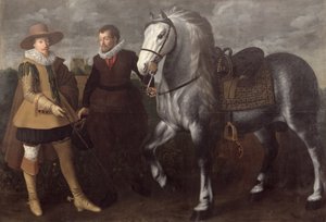 他的马和新郎的一位绅士的画象，1624年