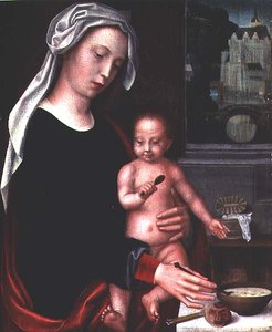圣母玛利亚和孩子(面板) 作者 Adriaen Isenbrandt或Isenbrant