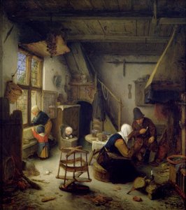 一个农民家庭在家，1661年 作者 阿德里亚恩·扬斯（Adriaen Jansz）。范·奥斯塔德