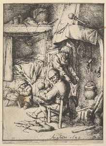 父亲喂养他的孩子，1610-185年。 作者 阿德里亚恩·扬斯（Adriaen Jansz）。范·奥斯塔德