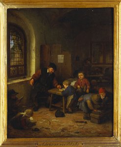 一间教室的内部，1666年 作者 阿德里亚恩·扬斯（Adriaen Jansz）。范·奥斯塔德