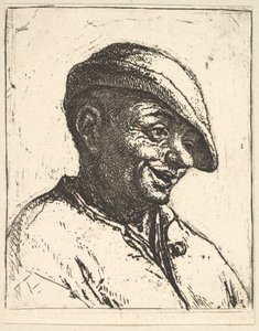 笑农民，1610-185年。 作者 阿德里亚恩·扬斯（Adriaen Jansz）。范·奥斯塔德
