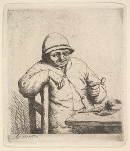 1640-80年，农民用管子。 作者 阿德里亚恩·扬斯（Adriaen Jansz）。范·奥斯塔德