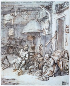 荷兰农民，十七世纪。 作者 阿德里亚恩·扬斯（Adriaen Jansz）。范·奥斯塔德
