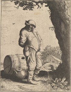 撒尿的人，1610-85。 作者 阿德里亚恩·扬斯（Adriaen Jansz）。范·奥斯塔德