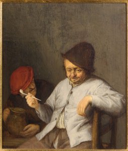 吸烟者和饮酒者，c.1650 作者 阿德里亚恩·扬斯（Adriaen Jansz）。范·奥斯塔德