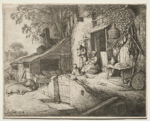 女人在旋转。 作者 阿德里亚恩·扬斯（Adriaen Jansz）。范·奥斯塔德