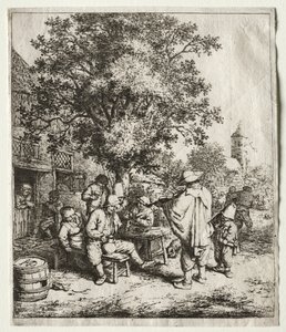 提琴手和风度翩翩的男孩。 作者 阿德里亚恩·扬斯（Adriaen Jansz）。范·奥斯塔德