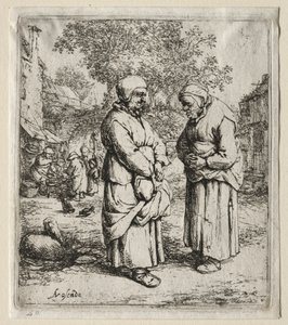 两个八卦。 作者 阿德里亚恩·扬斯（Adriaen Jansz）。范·奥斯塔德