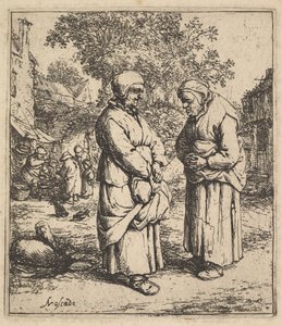 两位八卦，1610-185。 作者 阿德里亚恩·扬斯（Adriaen Jansz）。范·奥斯塔德