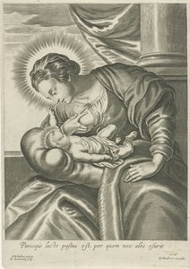 马利亚喂养圣婴 作者 Adriaen Lommelin（归属于工作室）