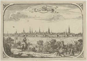 汉堡城市景观 作者 Adriaen Oudendijck