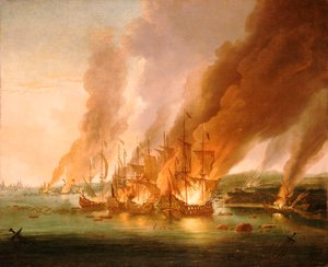 拉霍格战役，1692 年 5 月 23 日，17 世纪末（油画） 作者 阿德里亚恩·范·迪斯特