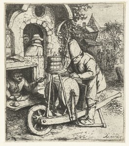 Messenslijper aan het werk bij een schoenmaker De messenslijper 作者 阿德里安·范·奥斯塔德