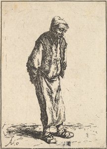 背着双手的农民，1610-85。