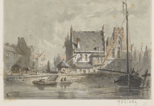布鲁日风光 作者 Adrianus Eversen（艺术家签名）