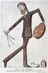 关于 Kees Van Dongen（1877-1968），德裔法国画家的卡通片。 1921 年 15 月 10 日在“幻想曲”中由 Barrère 绘制