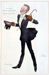 卡斯特拉内的博尼伯爵的漫画--阿德里安-巴雷尔（1877-1931）在 "幻想 "中的插图