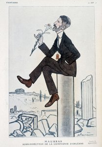 查尔斯-莫拉斯，法国政治家和作家（1868-1952），奥尔良运动的副主任--阿德里安-巴雷尔（1877-1931）在1923年5月15日的《幻想曲》中的插图。 作者 阿德里安·巴雷尔