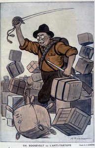 Théodore Roosevelt - by Barrère, in “” Fantasio”” from 01/09/1915 作者 阿德里安·巴雷尔