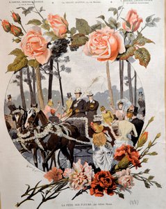 La fete des fleurs 由 Adrien Marie (1848-1891) 绘制，19 世纪巴黎，装饰艺术 作者 艾德里安·伊曼纽尔·玛丽