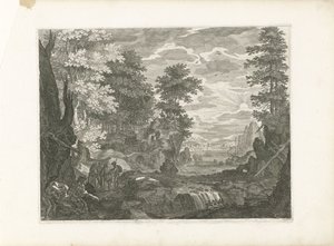 以小镇为背景的瀑布
波西米亚四景（系列名称） 作者 Aegidius Sadeler (II) （归属于）