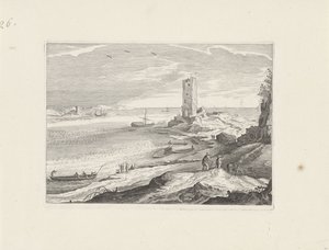 海景与塔楼废墟 作者 Aegidius Sadeler (II) （归属于）