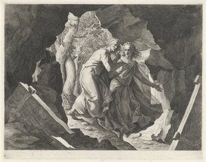 但丁和维吉尔通过一道门进入地狱 作者 雅各布·利戈齐（Jacopo Ligozzi）