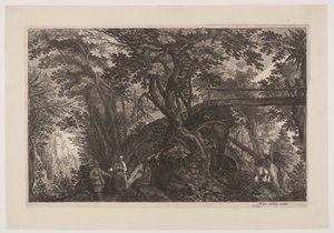森林与右边的木桥，选自《波西米亚八景 作者 爱迪德斯·萨德勒二世