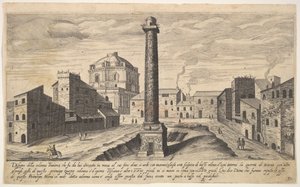 图31：图拉真柱的视图，从地面挖出的底座显示于1606年。 作者 爱迪德斯·萨德勒二世